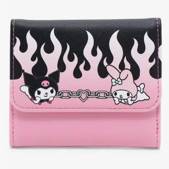 Loungefly Handbags - Cute Kuromi and My Melody Wallet in Pink and Black